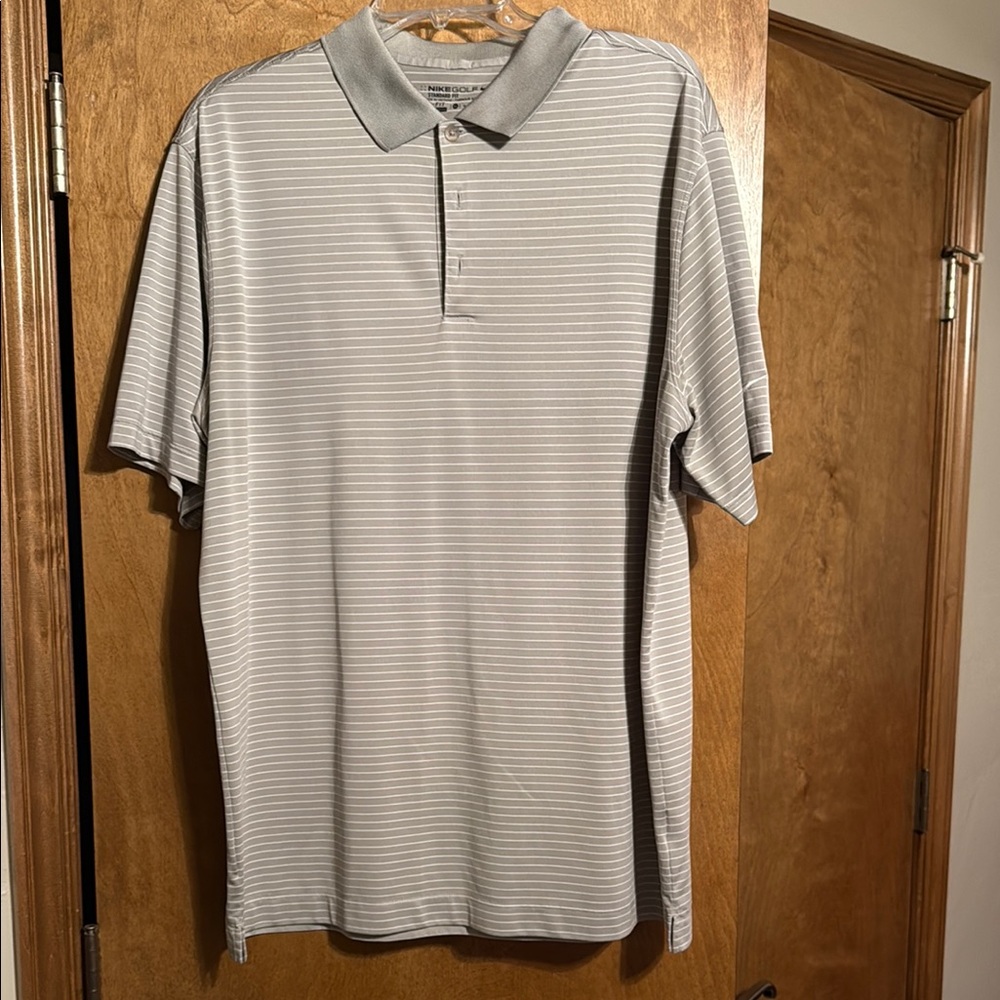 Men's Gray Striped Polo Shirt